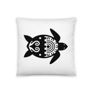 Coussin carré noir et blanc de la marque My name is pour les personnalités type "Architecte" dont l'animal totem est la tortue marine