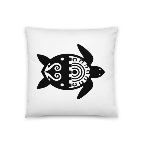 Coussin carré noir et blanc de la marque My name is pour les personnalités type "Architecte" dont l'animal totem est la tortue marine