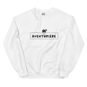 Sweatshirt en coton blanc de la marque My name is pour les personnalités type "Aventurière" dont l'animal totem est l'ancêtre préhistorique du chien